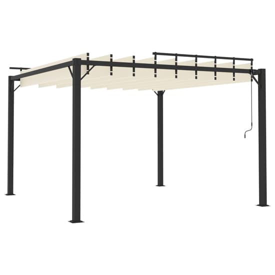 Delia Fabric 3m x 3m Gazebo With Louvered Roof In Cream_5