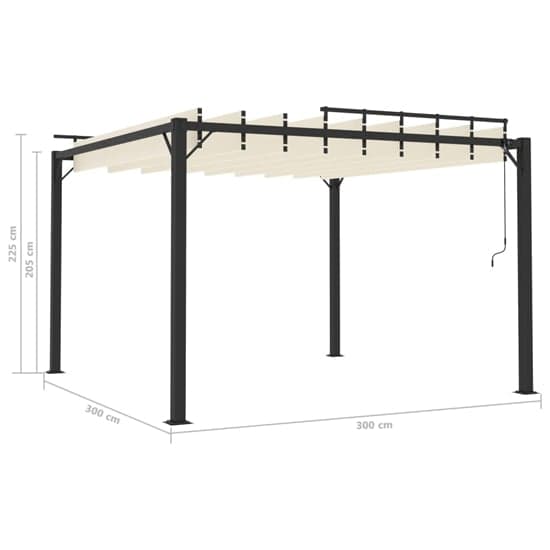 Delia Fabric 3m x 3m Gazebo With Louvered Roof In Cream_8