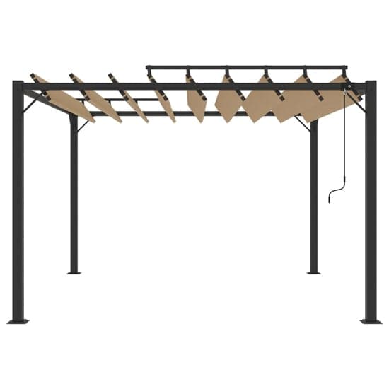 Delia Fabric 3m x 3m Gazebo With Louvered Roof In Taupe_3