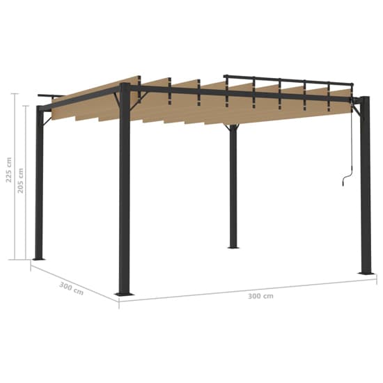 Delia Fabric 3m x 3m Gazebo With Louvered Roof In Taupe_8