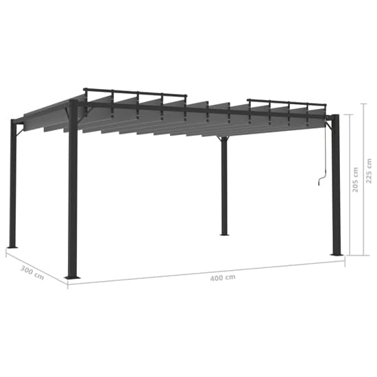 Delia Fabric 3m x 4m Gazebo With Louvered Roof In Anthracite_8