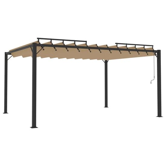 Delia Fabric 3m x 4m Gazebo With Louvered Roof In Taupe_2