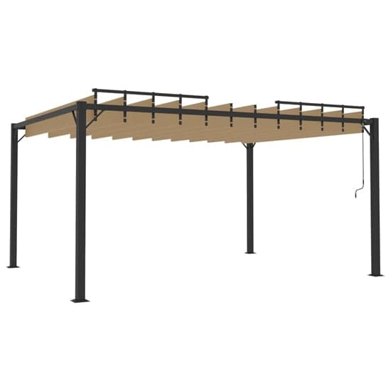 Delia Fabric 3m x 4m Gazebo With Louvered Roof In Taupe_5