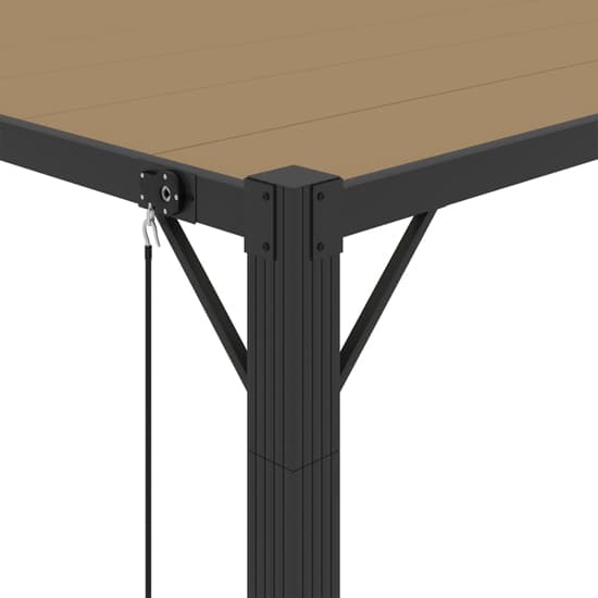 Delia Fabric 3m x 4m Gazebo With Louvered Roof In Taupe_7