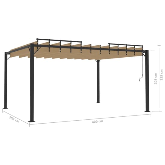 Delia Fabric 3m x 4m Gazebo With Louvered Roof In Taupe_8