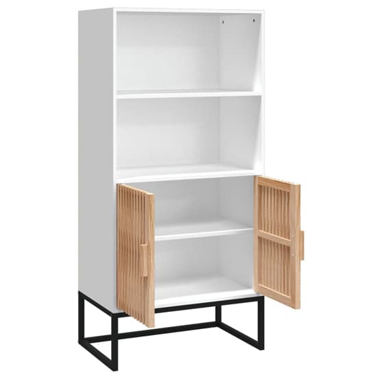 Delicia Wooden Highboard With 2 Doors 1 Shelf In White_3