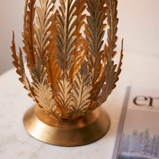 Delphine Leaf Table Lamp In Gold With Ivory Shade_3