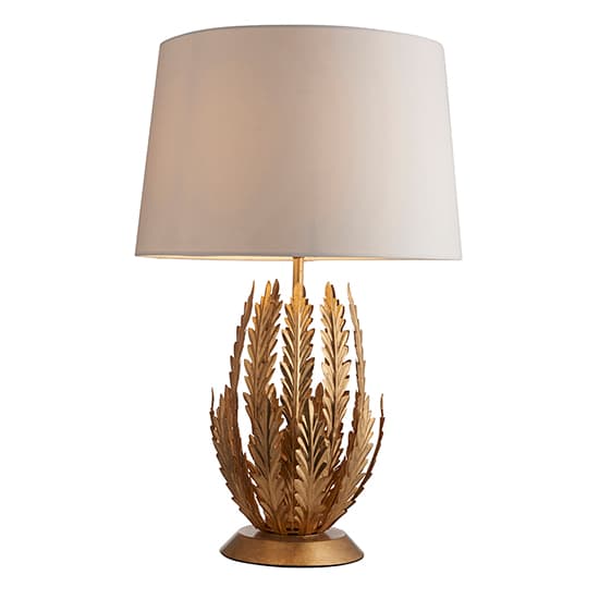 Delphine Leaf Table Lamp In Gold With Ivory Shade_5