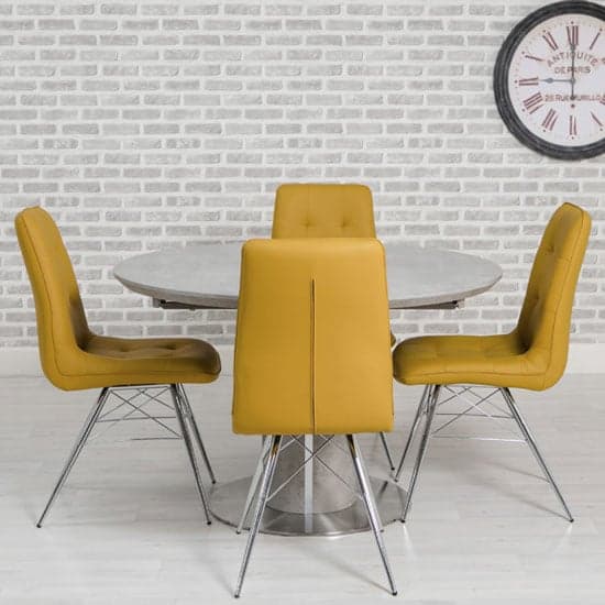 Delta Round Extending Dining Set With 4 Ochre Tampa Chairs_2