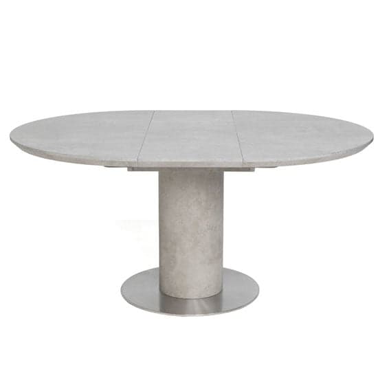 Delta Round Extending Dining Table With Brushed Steel Base_2
