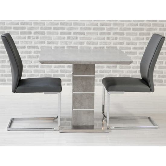 Delta Square Dining Set With 2 Grey Seattle Chairs_1