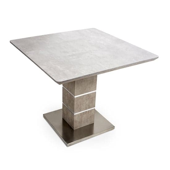 Delta Square Dining Table With Brushed Steel Base_2
