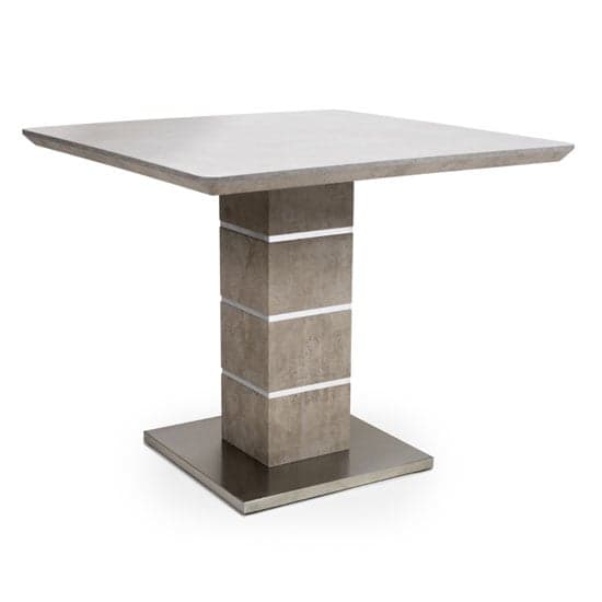 Delta Square Dining Table With Brushed Steel Base