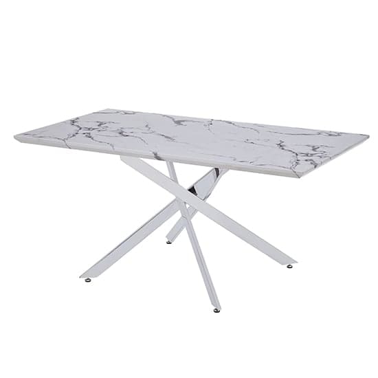 Deltino Diva Marble Effect Dining Table With 4 Opal Grey Chairs_2