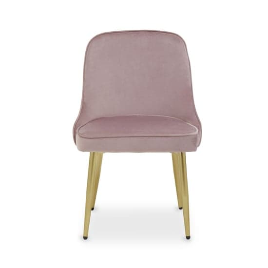 Demine Dusky Pink Velvet Dining Chairs In A Pair_2