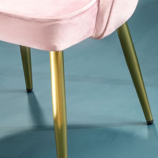 Demine Dusky Pink Velvet Dining Chairs In A Pair_8