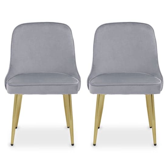 Demine Grey Velvet Dining Chairs In A Pair_1