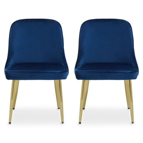 Demine Midnight Blue Velvet Dining Chairs In A Pair_1