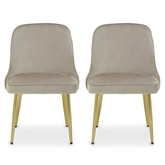 Demine Mink Velvet Dining Chairs In A Pair_1