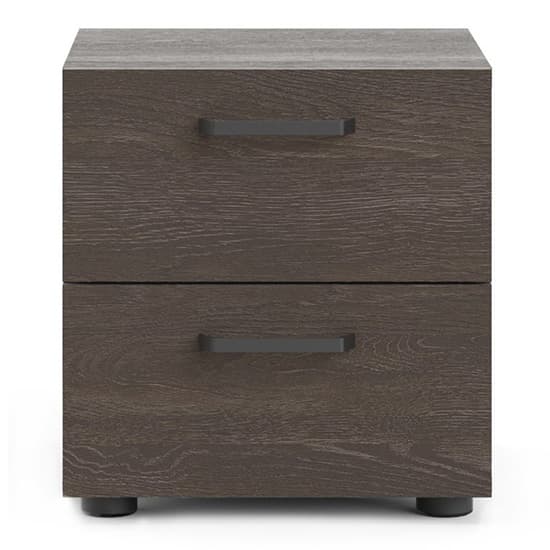 Denton Wooden Bedside Cabinet With 2 Drawers In Dark Oak_3