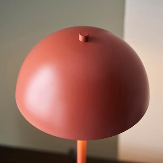 Denver Gloss White Inner Shade Table Lamp In Matt Terracotta_4