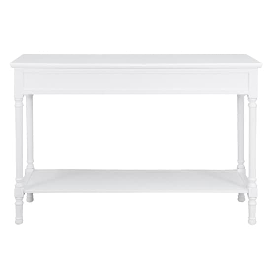 Denver Pine Wood Console Table Large With 3 Drawers In White_3