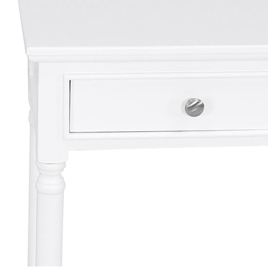 Denver Pine Wood Console Table Large With 3 Drawers In White_4