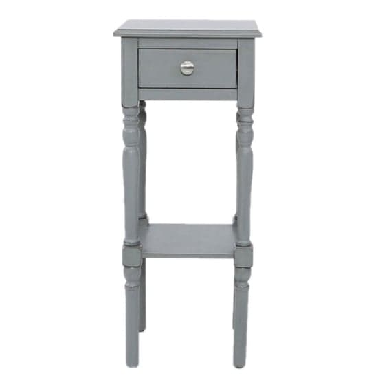 Denver Pine Wood End Table With 1 Drawer In Grey_2