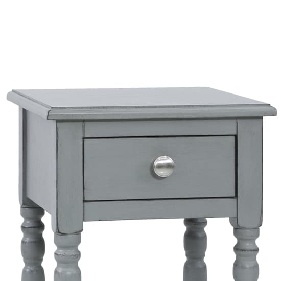 Denver Pine Wood End Table With 1 Drawer In Grey_3