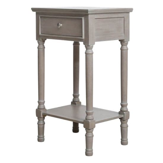 Denver Pine Wood End Table With 1 Drawer In Taupe_2