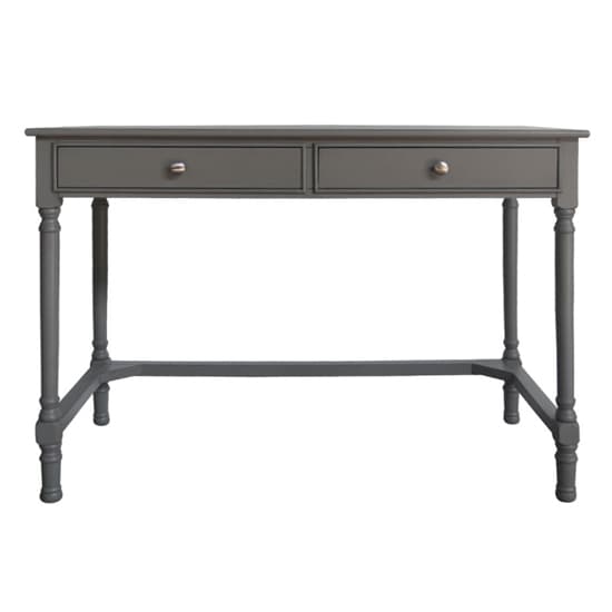 Denver Pine Wood Laptop Desk With 2 Drawers In Grey_2