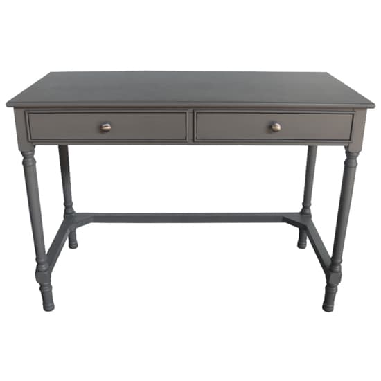Denver Pine Wood Laptop Desk With 2 Drawers In Grey_3