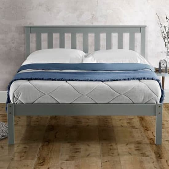 Denver Wooden Low End Double Bed In Grey_2