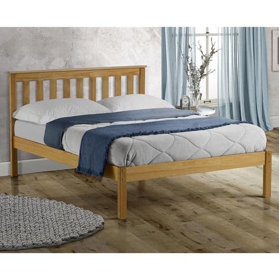 Denver Wooden Low End Double Bed In Antique Pine