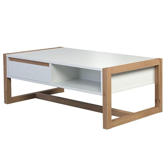 Depok Wooden Coffee Table With 2 Drawers In White And Oak_5