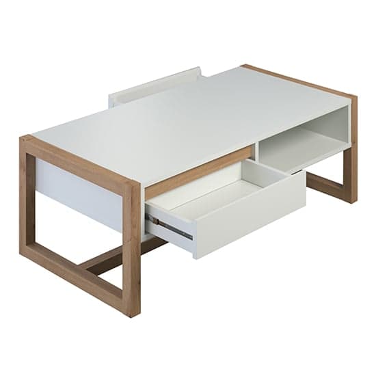 Depok Wooden Coffee Table With 2 Drawers In White And Oak_6