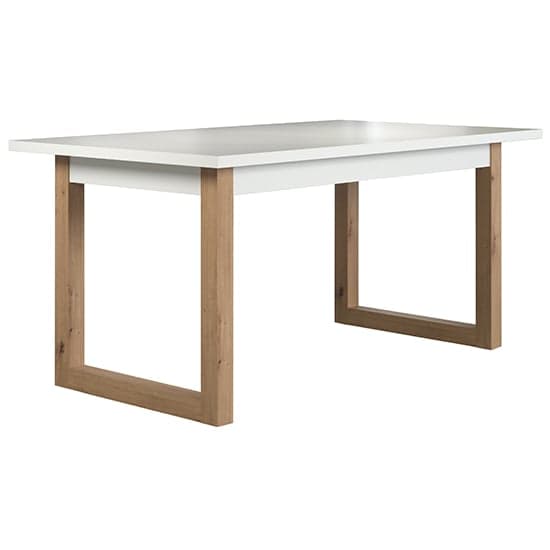 Depok Extending Wooden Dining Table In White And Oak_4