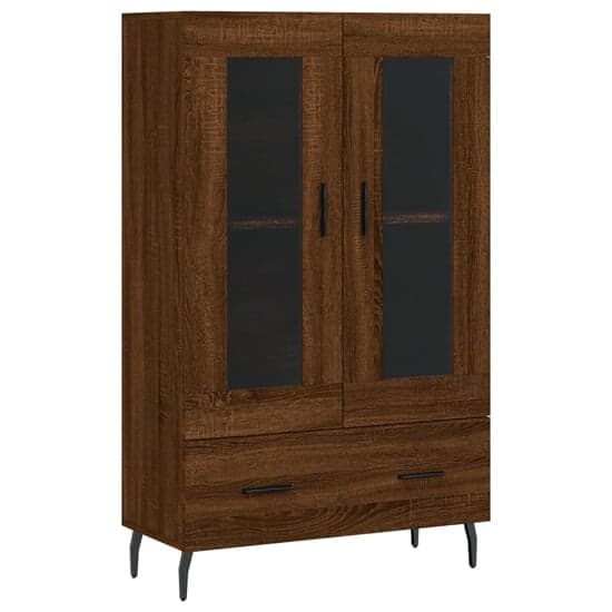 Derby Display Cabinet With 2 Doors 1 Drawer In Brown Oak_2