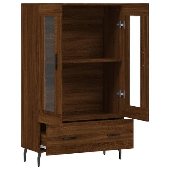 Derby Display Cabinet With 2 Doors 1 Drawer In Brown Oak_3