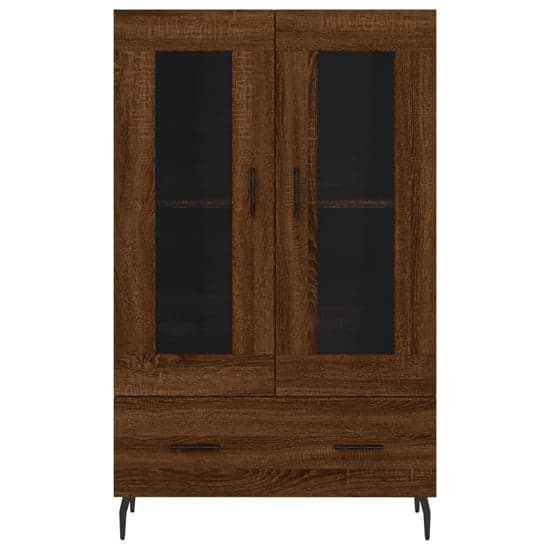Derby Display Cabinet With 2 Doors 1 Drawer In Brown Oak_4