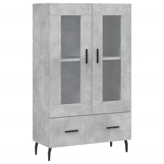 Derby Display Cabinet With 2 Doors 1 Drawer In Concrete Effect_2
