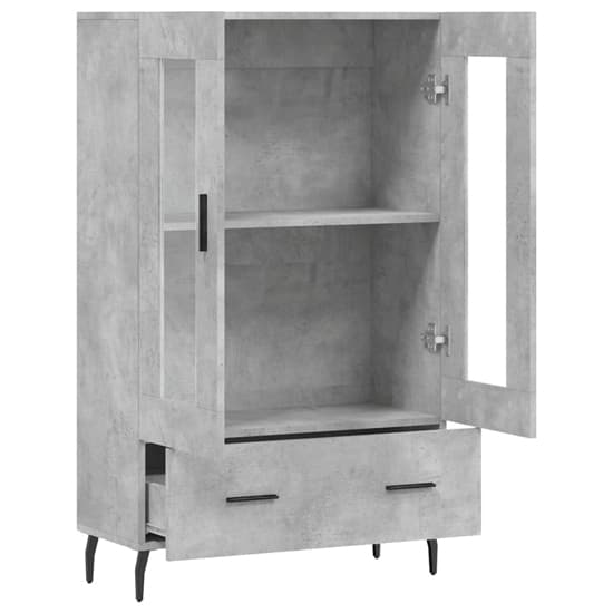 Derby Display Cabinet With 2 Doors 1 Drawer In Concrete Effect_3