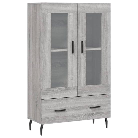 Derby Display Cabinet With 2 Doors 1 Drawer In Grey Sonoma Oak_2