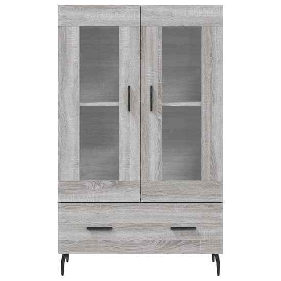 Derby Display Cabinet With 2 Doors 1 Drawer In Grey Sonoma Oak_4