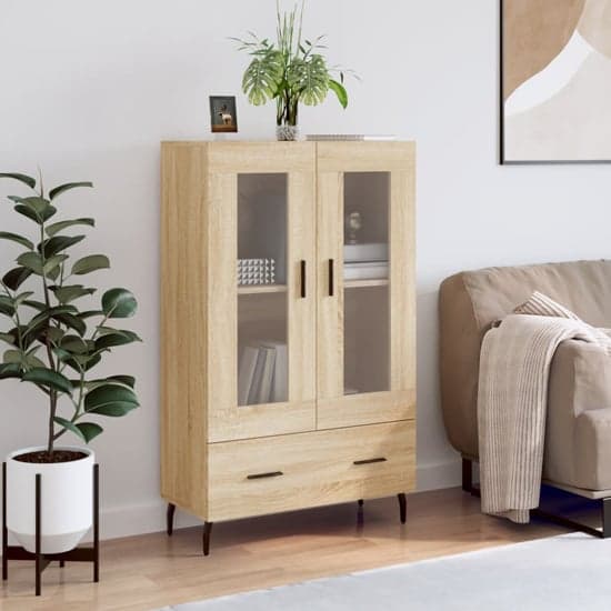 Derby Display Cabinet With 2 Doors 1 Drawer In Sonoma Oak_1