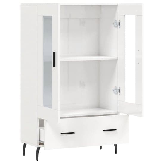 Derby High Gloss Display Cabinet With 2 Doors 1 Drawer In White_3