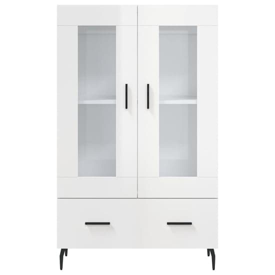 Derby High Gloss Display Cabinet With 2 Doors 1 Drawer In White_4