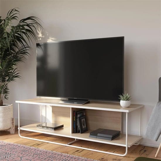 Derby Wooden TV Stand With 2 Shelves In Natural_2