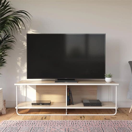 Derby Wooden TV Stand With 2 Shelves In Natural_1