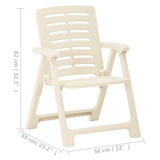 Derik Elegant Design White Plastic Garden Chairs In Pair_4